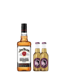 וויסקי ג'ים בים 700 מ"ל וזוג תומאס הנרי גינג'ר אייל מתנה (Jim Beam)