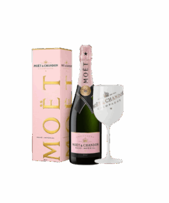 מואט שנדו רוזה אימפריאל וכוס ממותגת מתנה (Moet & Chandon Imperial Rosé)