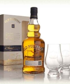 וויסקי אולד פולטני 12 שנים מארז כוסות 43% אלכוהול