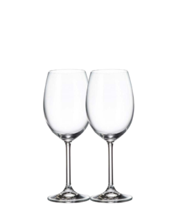 זוג כוסות יין קריסטל עם רגל 450 מ"ל (COLIBRI)